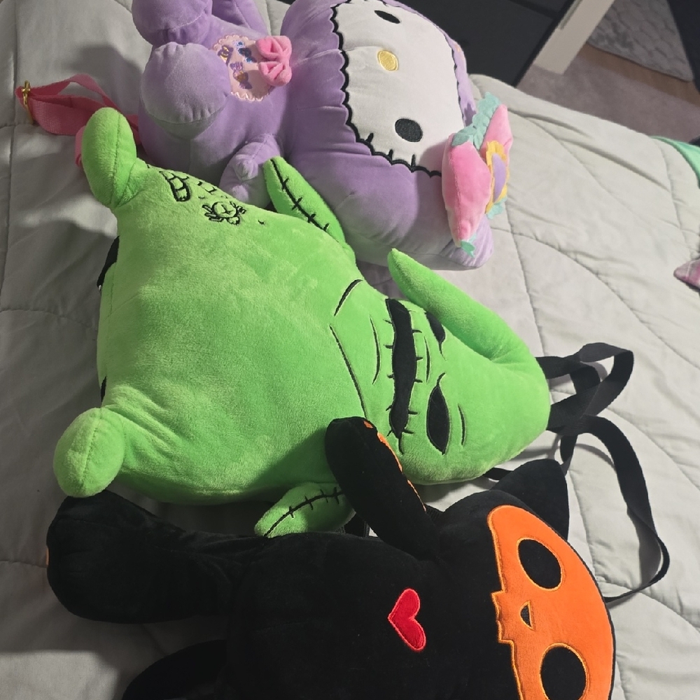 Hot Topic Green and Black Backpack